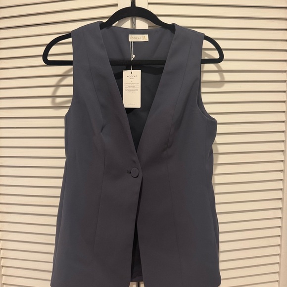 Kookai grey Sleeveless Blazer Top - Picture 1 of 4